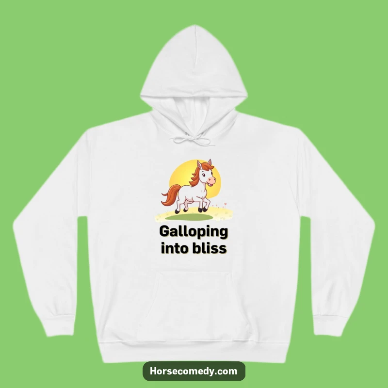 Funny Horse Sunset Hoodie: Cozy Gallop into the Evening, Warm Funny Gift Idea