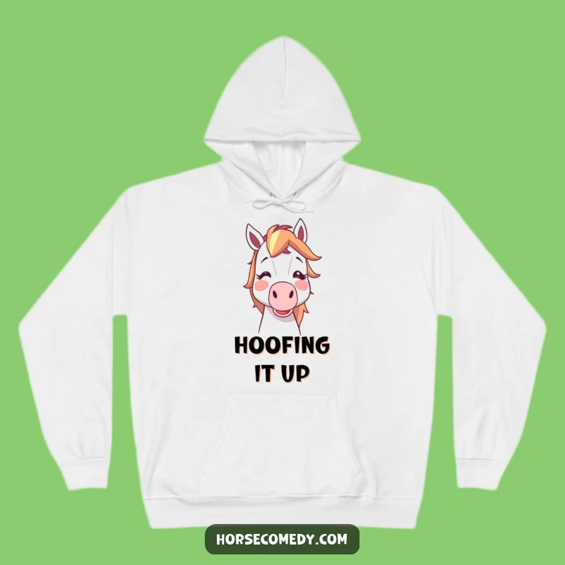 Funny Horse Blowing Noisemaker Hoodie: Cozy Cartoon Party Wear for Joyful Souls