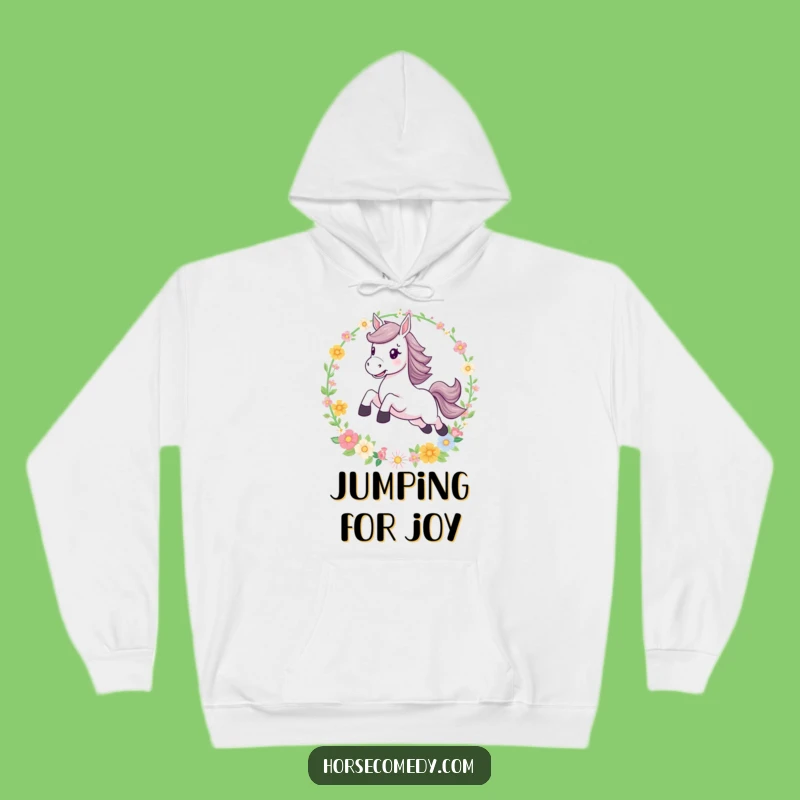 Cozy Funny Leaping Horse Flower Hoop Hoodie: Wrap Yourself in Wonder!
