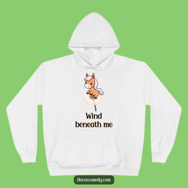 Funny Horse Dandelion Ride Hoodie - Cozy Equine Adventure Comfort