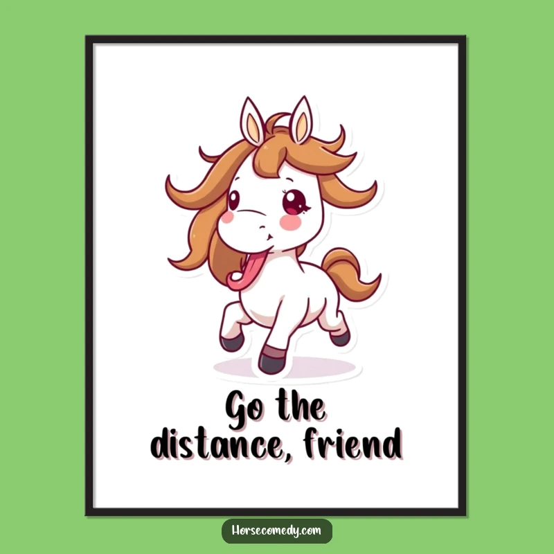 Free Printable Wall Art: Happy Horse Galloping, Funny Downloadable Decor