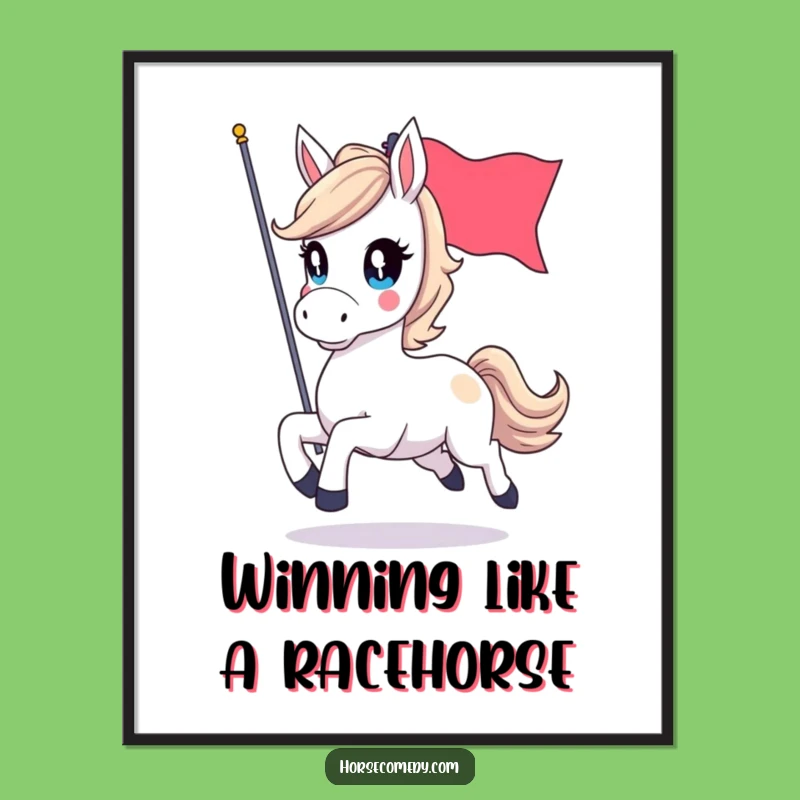 Funny Free Printable Wall Art: Galloping Horse Flag, Energetic Downloadable Decor