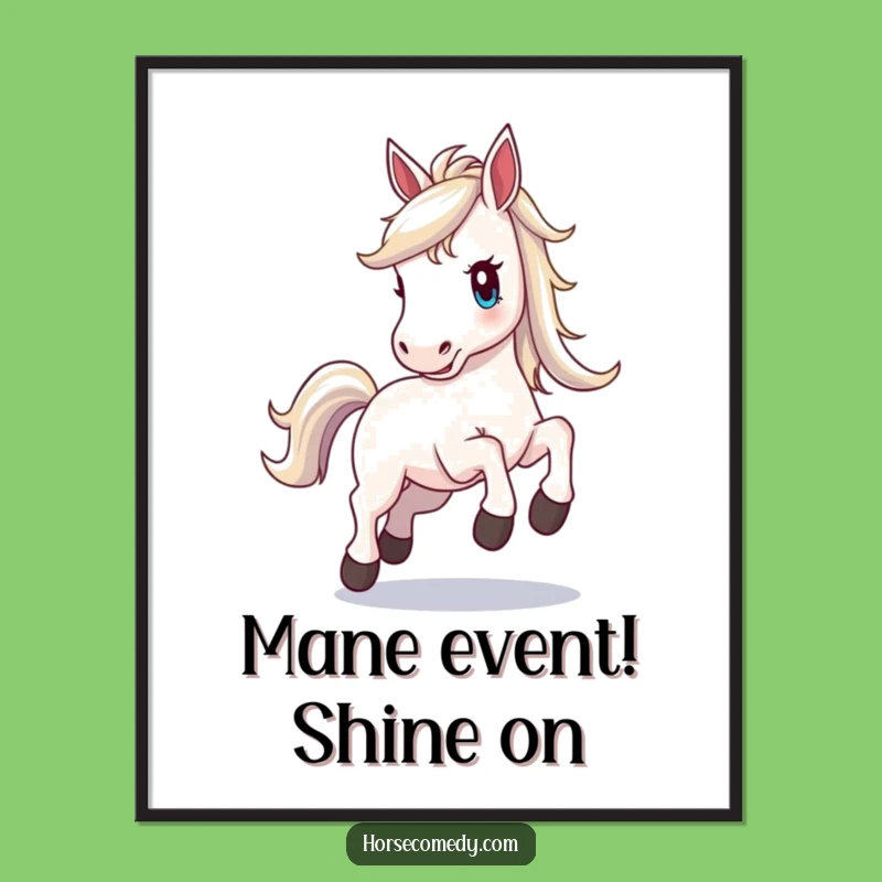 Funny Free Printable Wall Art: Shimmering Horse Prance, Elegant Downloadable Art for Your Home!