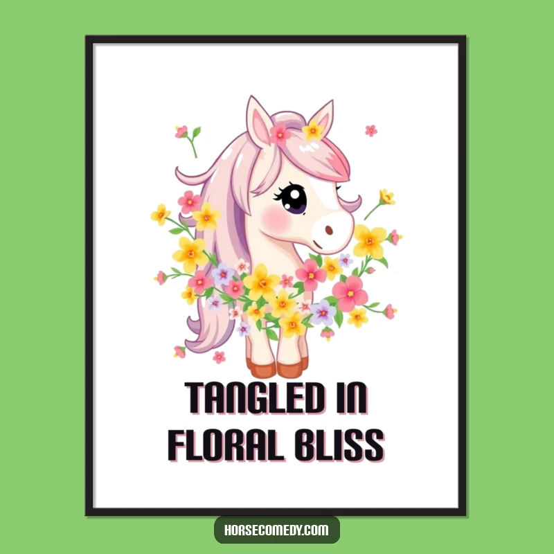Funny Free Printable Wall Art: Floral Horse - Blooming Downloadable Art
