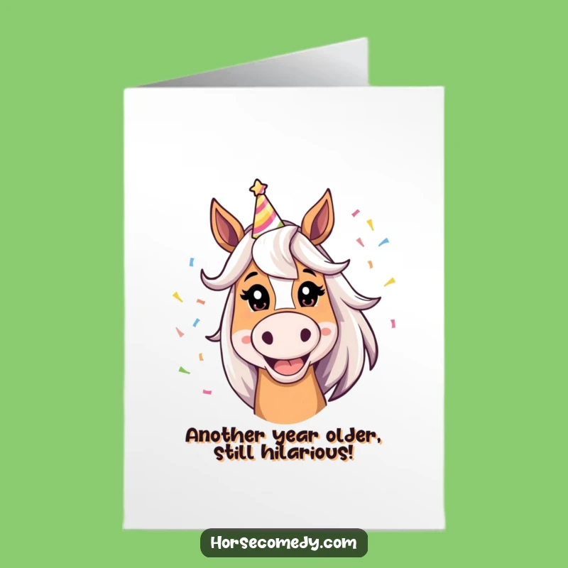 Free Printable Funny Horse Birthday Card - Hilarious Downloadable Gift for Giggles