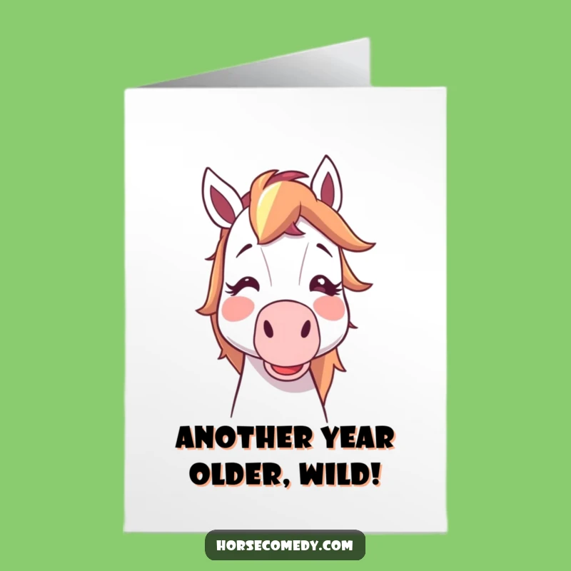 Free Printable Birthday Card: Funny Horse Noisemaker Downloadable Gift for Laughs