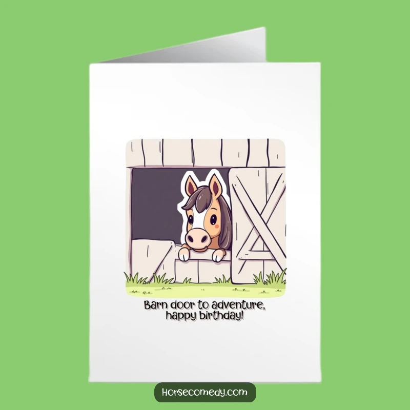 Free Printable Horse Barn Peek Birthday Card - Funny Downloadable Gift