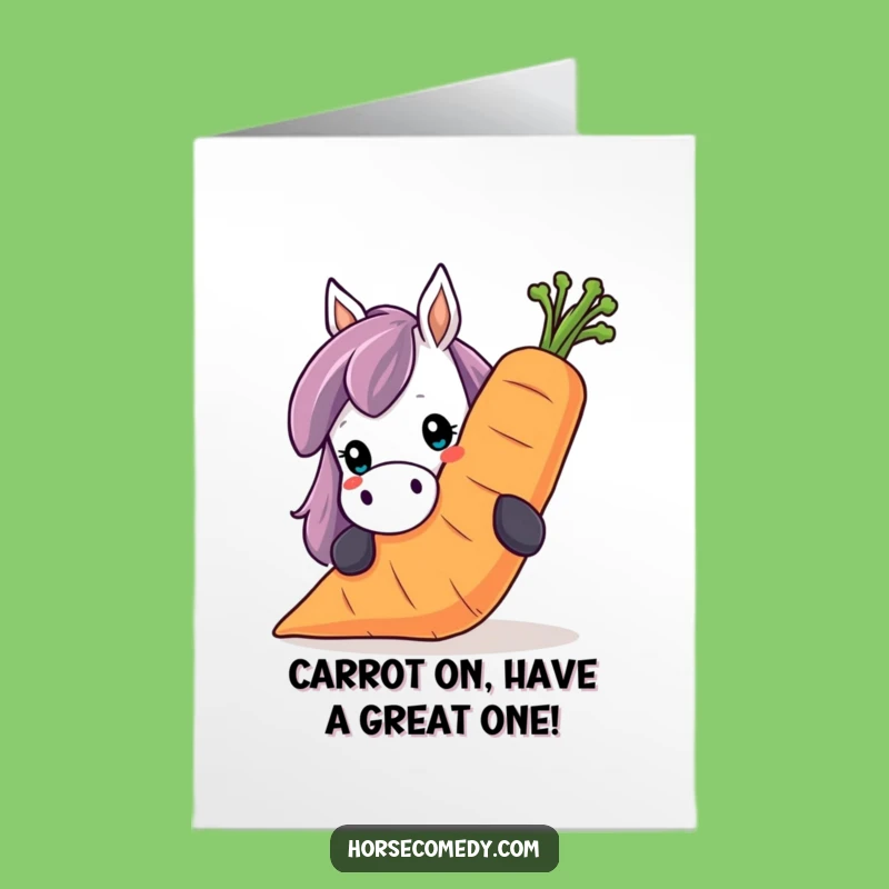 Free Printable Birthday Card Funny Horse Carrot Surprise Gift Downloadable