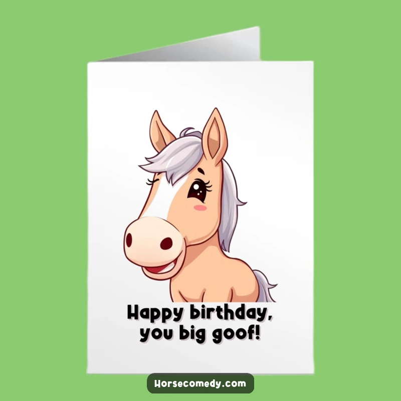 Free Printable Birthday Card: Giggling Horse Floppy Ears, Hilarious Downloadable Gift!