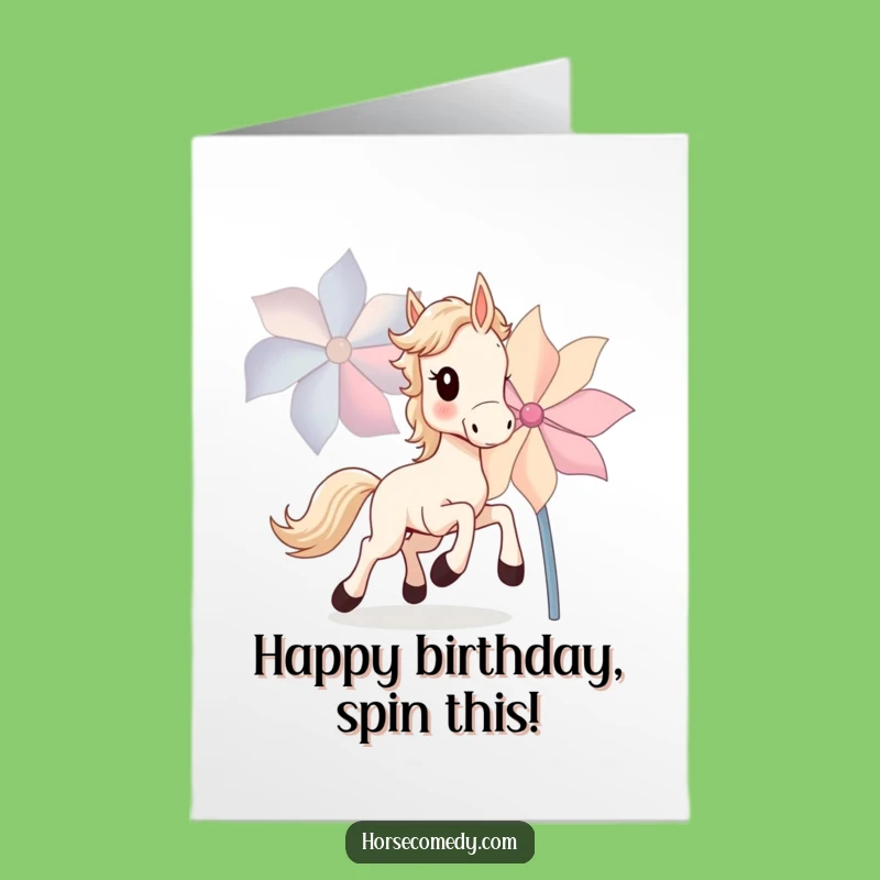 Free Printable Birthday Card: Joyful Cub Pinwheel - Funny Downloadable