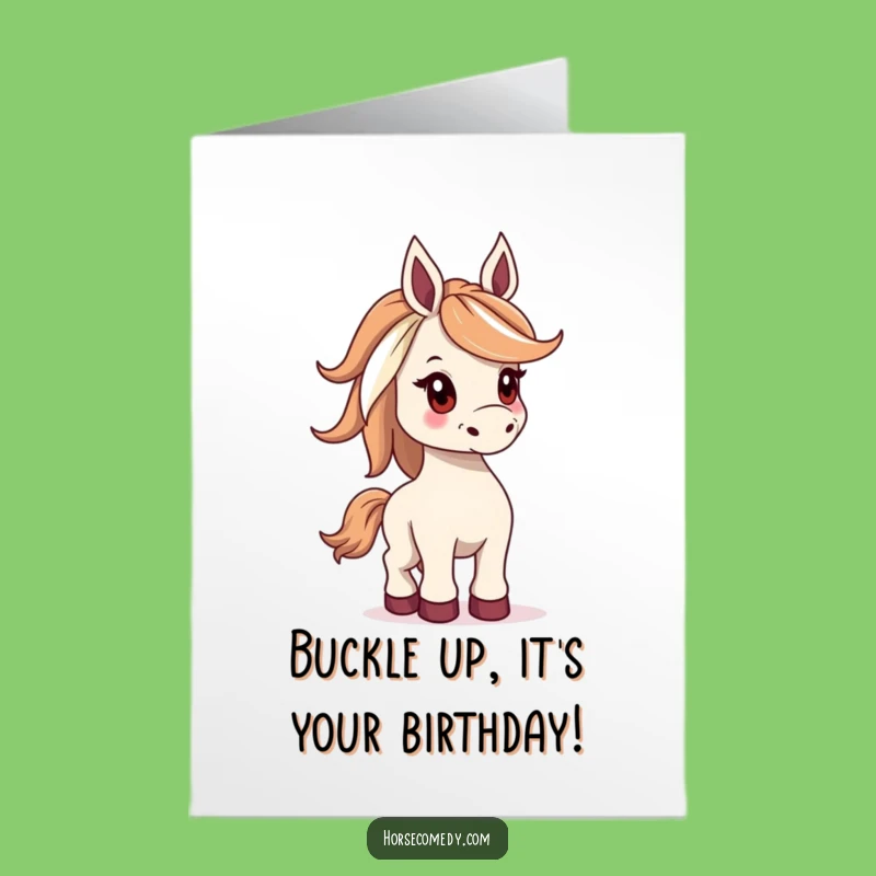 Free Printable Birthday Card: Playful Horse, Funny Mane Buck, Gift