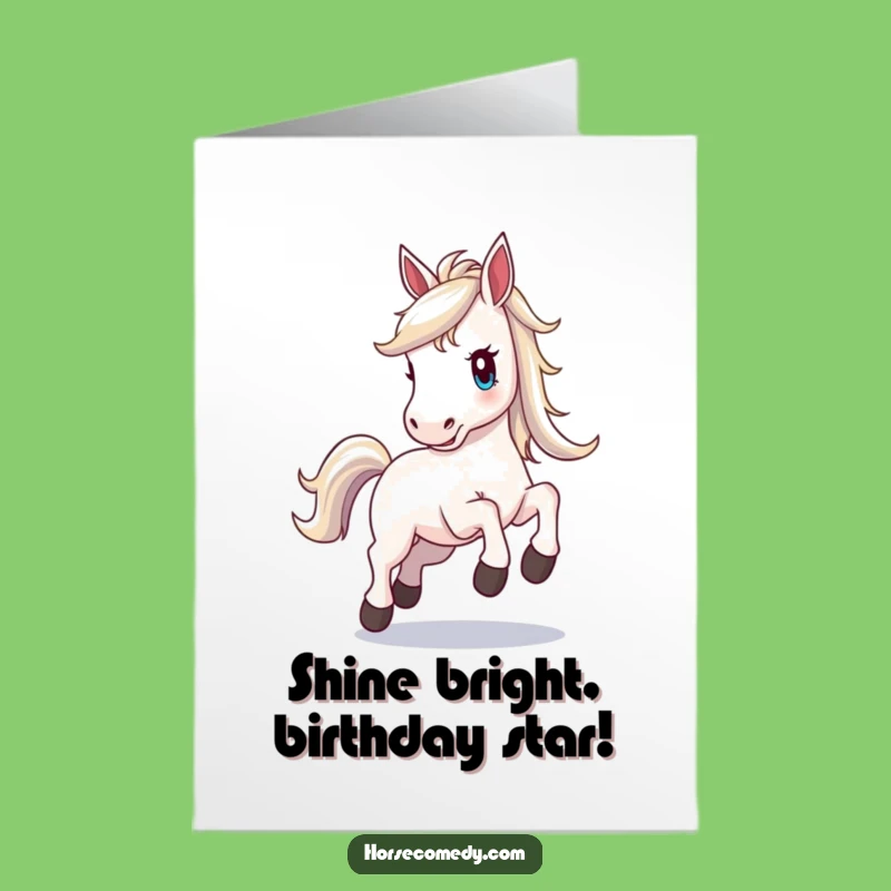 Free Printable Birthday Card: Shimmering Horse Excitement, Elegant & Funny Downloadable Gift!