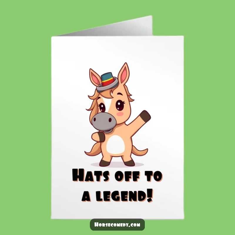Free Printable Funny Horse Top Hat Birthday Card - Theatrical Downloadable Gift