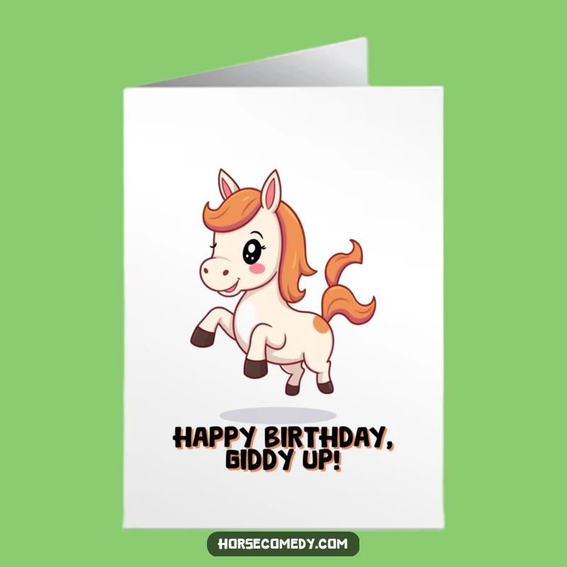 Free Printable Horse Birthday Card: Playful Neigh - Funny Downloadable