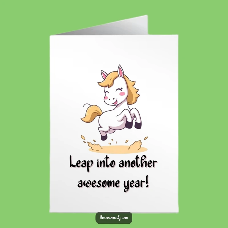 Free Printable Joyful Horse Birthday Card: Kicking Up Fun, Downloadable LOL Gift