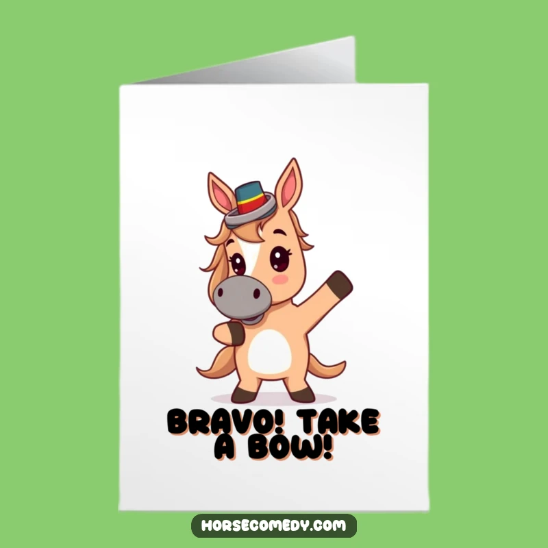 Free Printable Funny Horse Top Hat Congrats Card - Theatrical Downloadable Gift