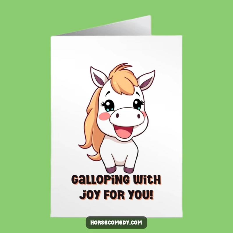 Free Printable Congrats Card: Happy Horse Neigh, Humorous DIY Downloadable
