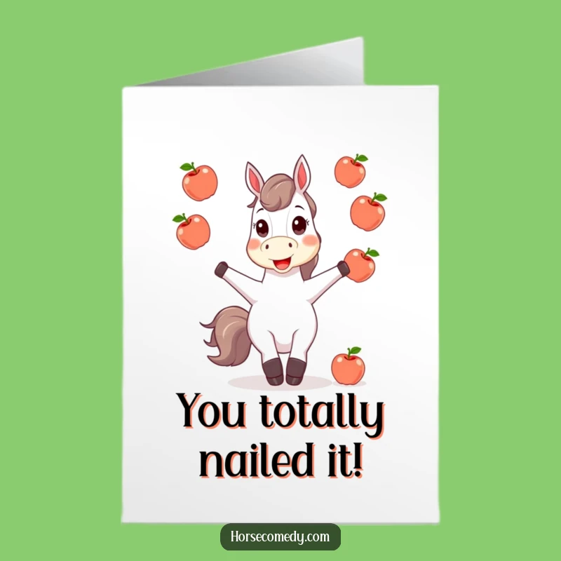 Free Printable Congrats Card: Juggling Horse, Amazing Achievement Downloadable Greeting!
