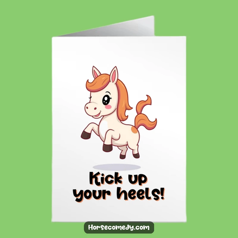 Free Printable Congrats Card: Cheerful Horse Neigh - Humorous Downloadable