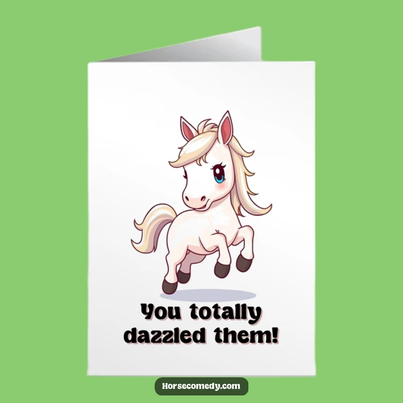 Free Printable Congrats Card: Shimmering Horse Celebration, Downloadable & Joyful Gift!