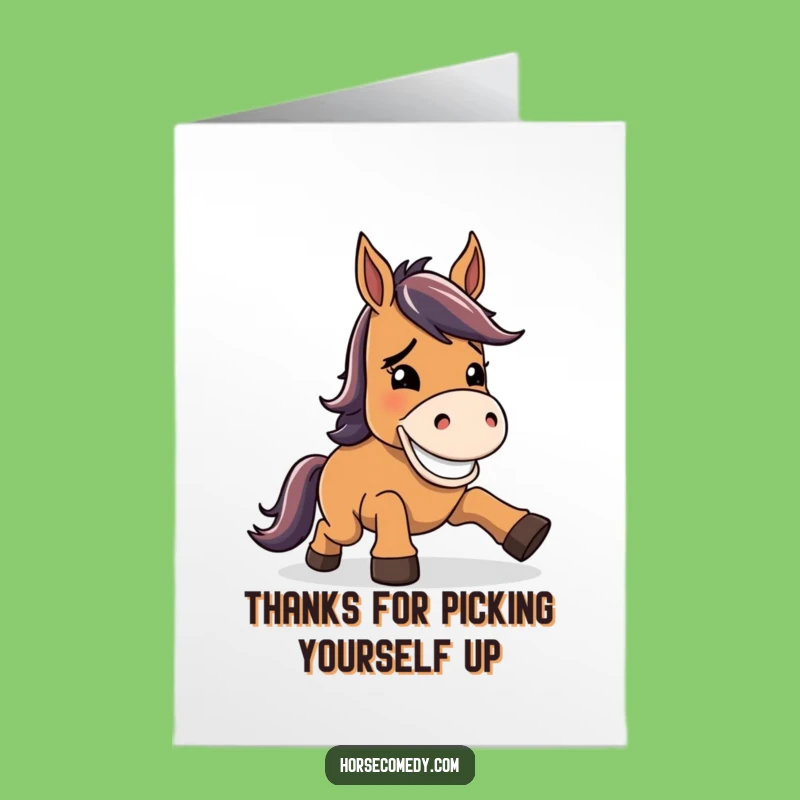 Free Printable Thank You Card: Goofy Horse Grin, Downloadable & Amusing Gift!