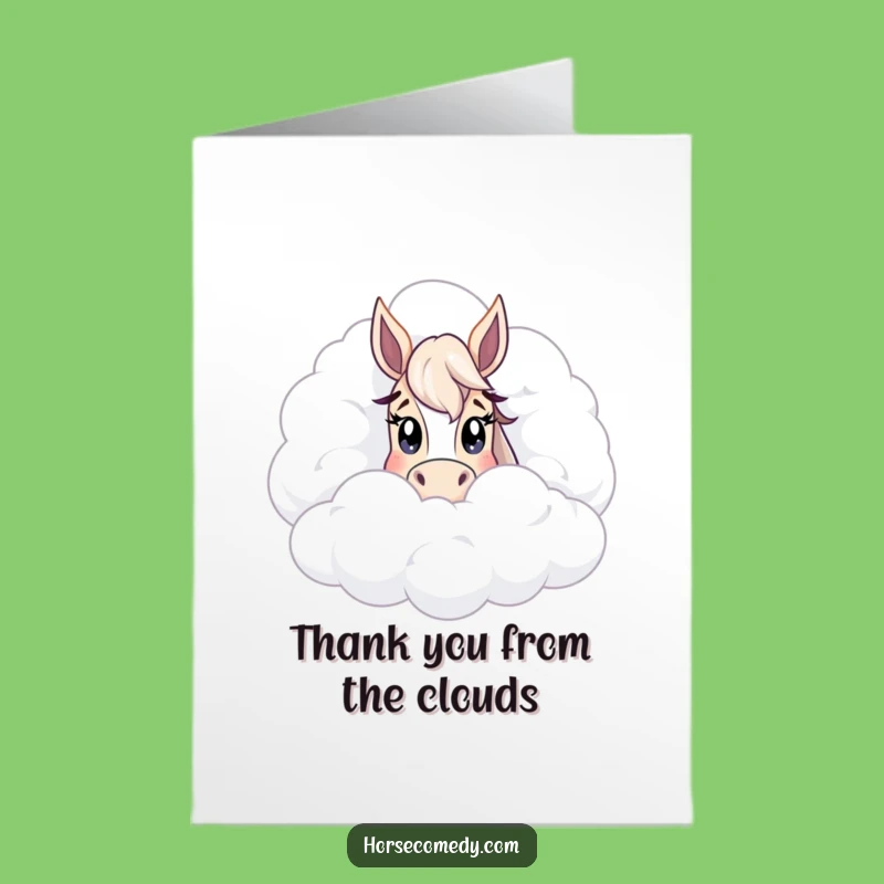 Free Printable Thank You Card: Peek-a-Boo Horse, Funny Downloadable Gift