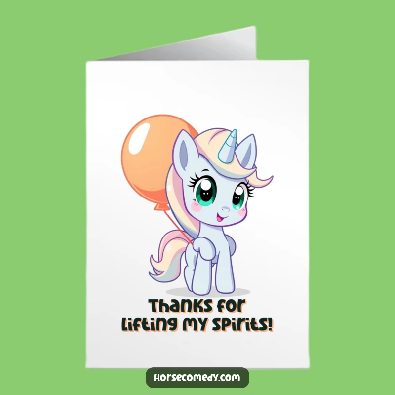 Free Printable Thank You Card: Pony Balloon Balance, Funny Downloadable Gift