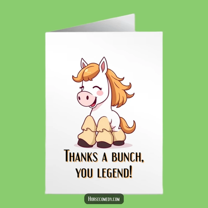 Giggling Horse Thank You Card Free Printable: A Funny Downloadable Gift of Gratitude!