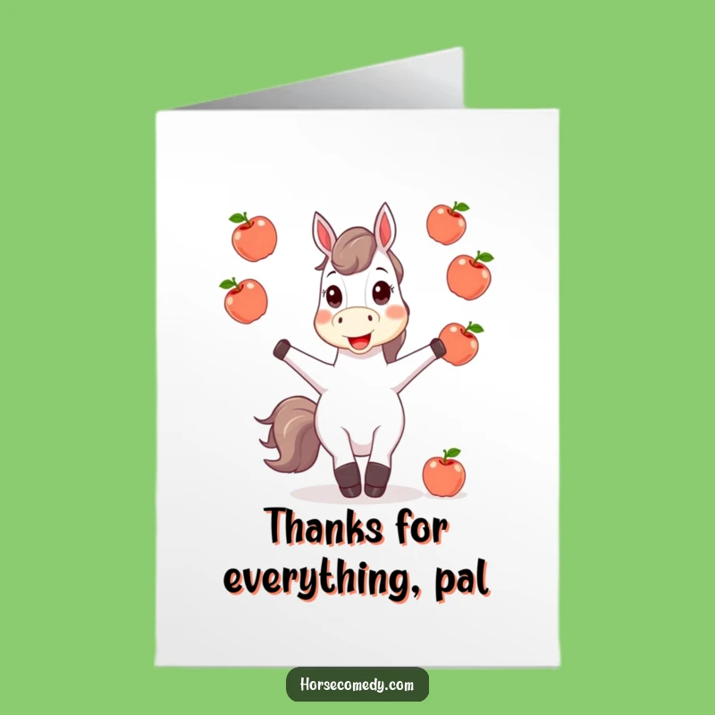 Free Printable Thank You Card: Juggling Horse, Gratefulness Downloadable Greeting!