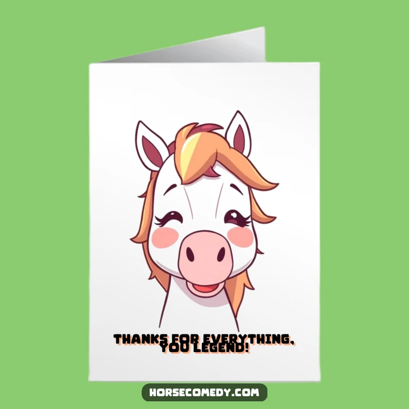 Free Printable Thank You Card: Funny Horse Noisemaker, Downloadable Gift of Gratitude
