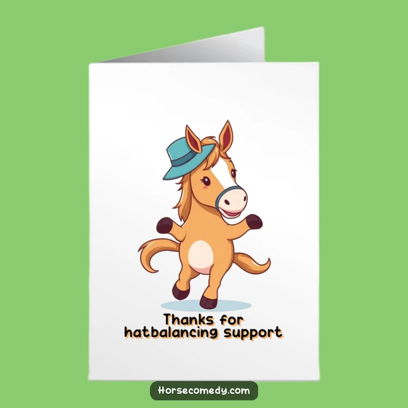 Free Printable Elegant Thank You Card: Waltzing Horse, Grateful DIY Gift