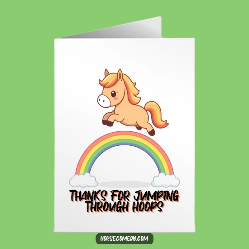 Free Printable Thank You Card: Happy Horse Rainbow Gratitude, Downloadable & Sweet Gift!