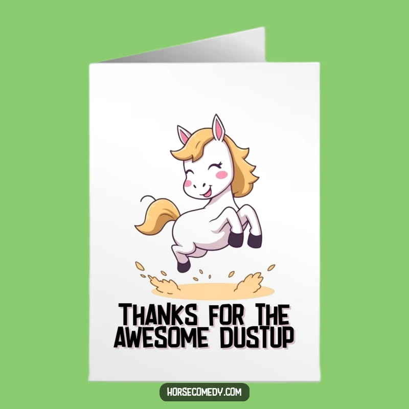 Free Printable Horse Thank You Card: Joyful Leap, Funny Gratitude Downloadable Gift