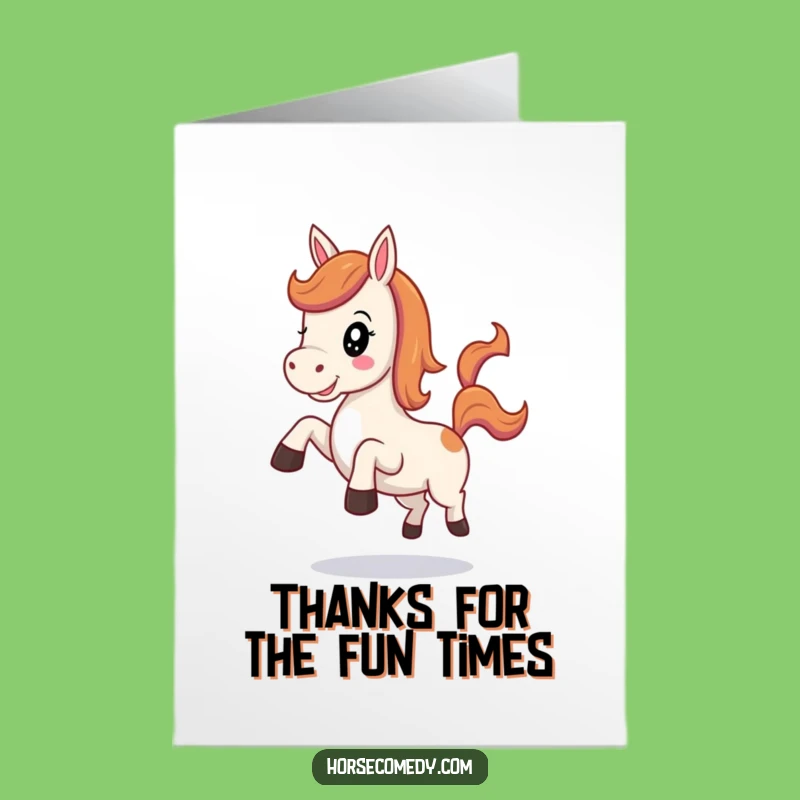 Free Printable Thank You Card: Playful Horse - Funny Downloadable
