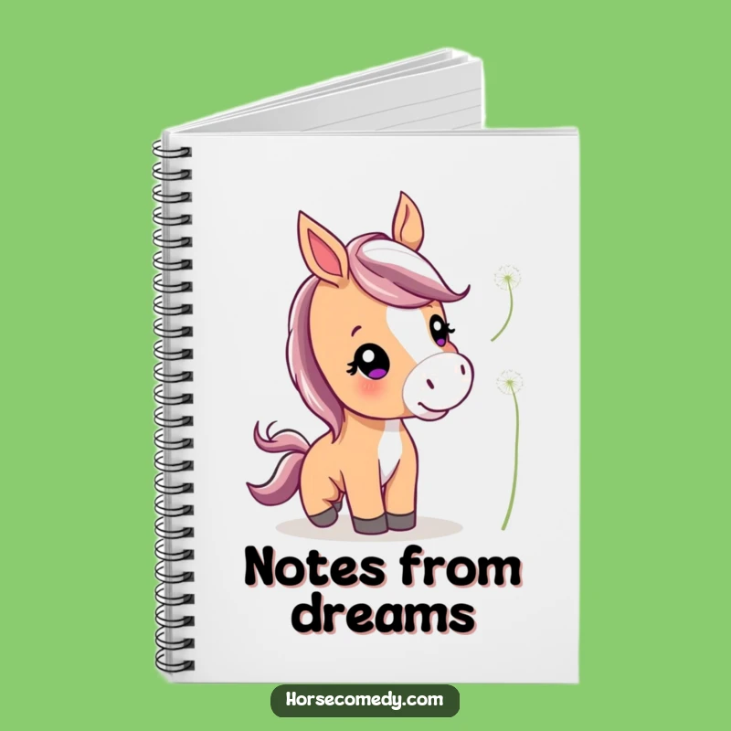 Funny Cute Horse Notebook: Journal Your Dreams with Dandelion Nudge