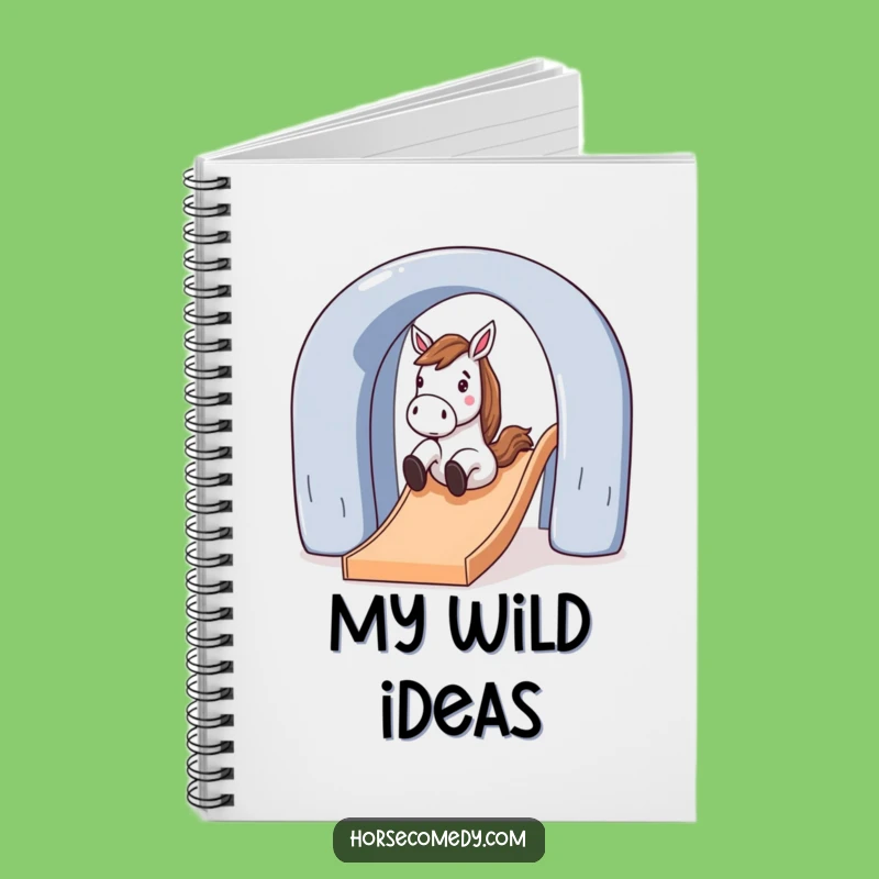 Funny Horse Sliding Down Slide Notebook: Jot Down Your Adventures