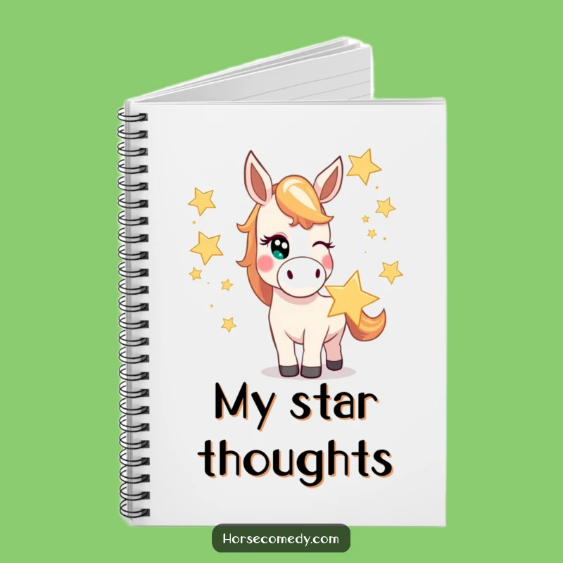 Funny Mischievous Horse Star Notebook - Write Your Cosmic Dreams & Hilarious Gift