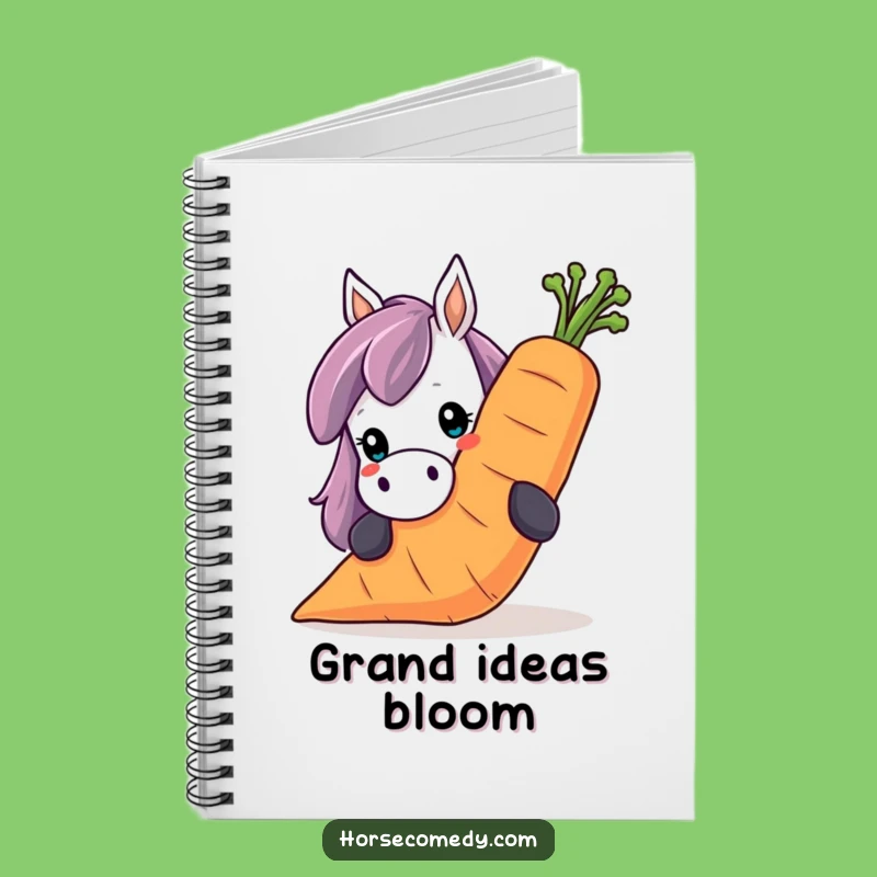 Funny Horse Carrot Notebook: Peeking Over Giant Smile, Great Funny Gift