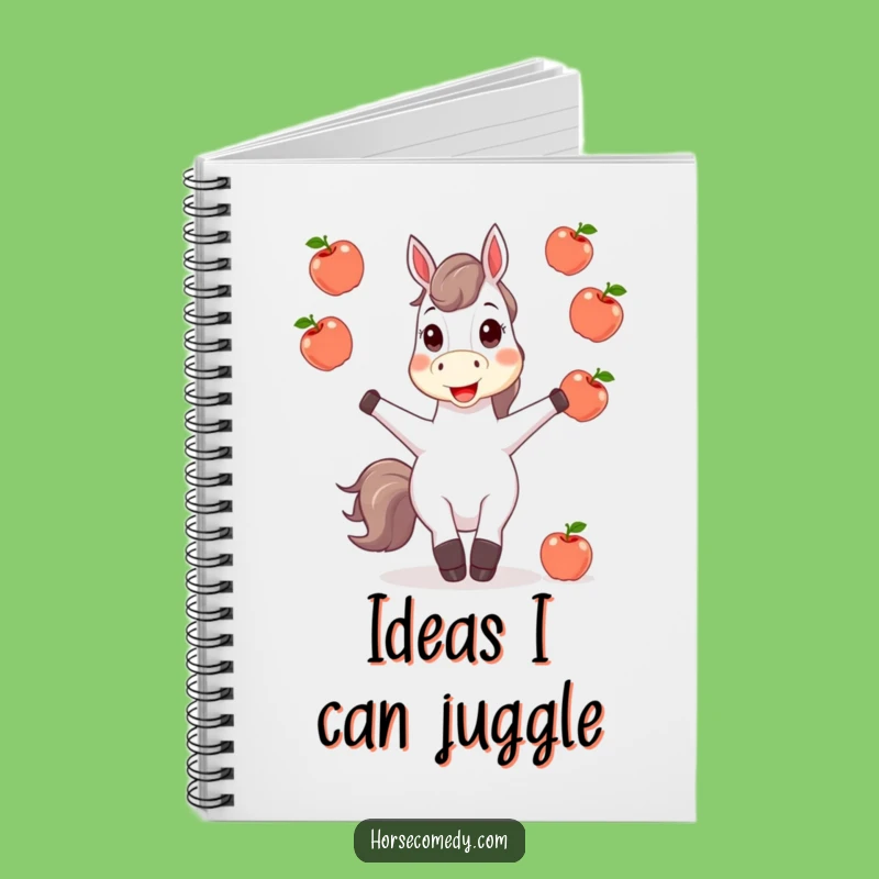 Funny Horse Juggling Apples Notebook - Jot Down Ideas with Humor