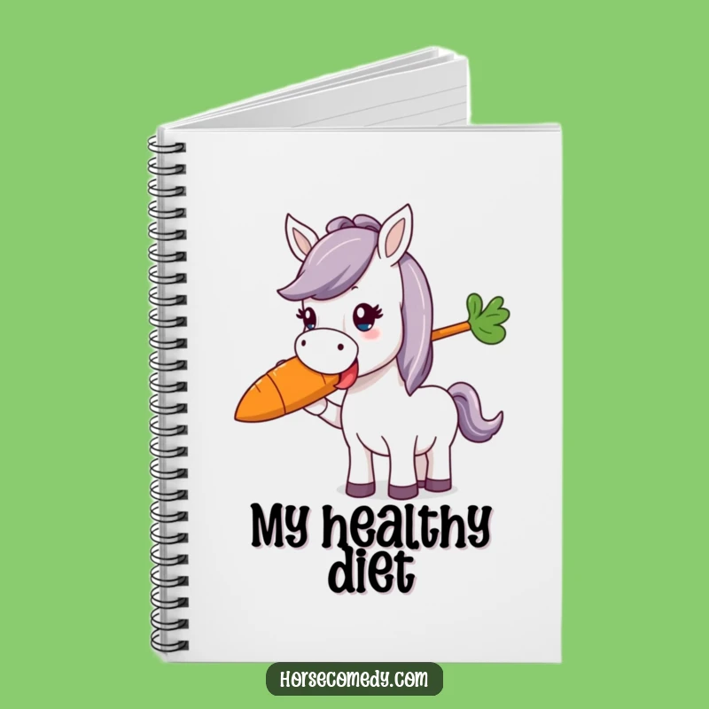 Funny Horse Munching Carrot Notebook: Jot Down Happy Thoughts