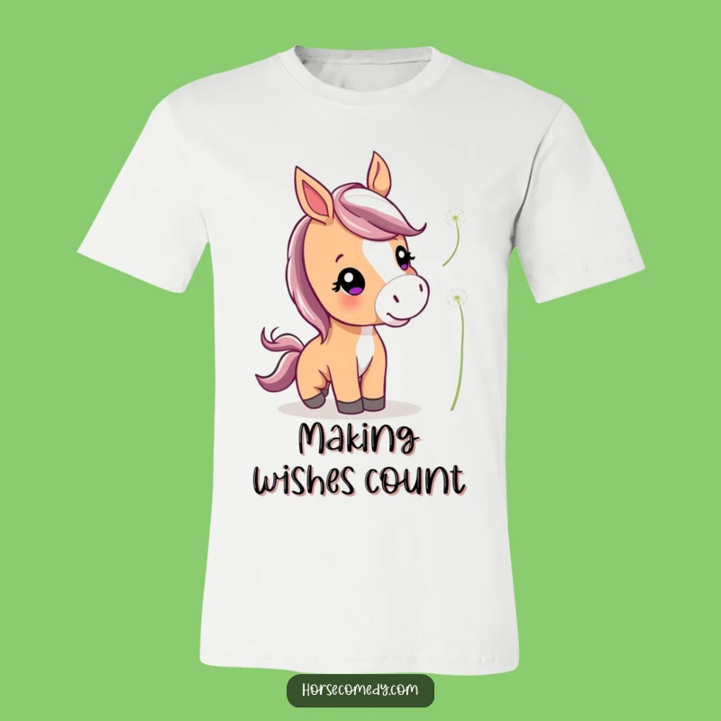 Funny Cute Horse T-Shirt: Gentle Dandelion Nudge, Great Gift for Horse Lovers