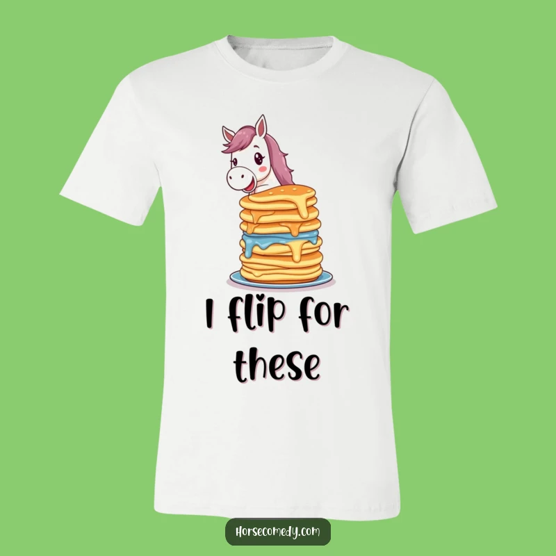 Funny Delighted Horse Pancake Tee - Breakfast Fun & Hilarious Gift Idea