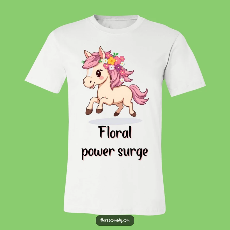 Funny Flowery Horse T-Shirt - Wear Your Joyful Spirit of Nature!