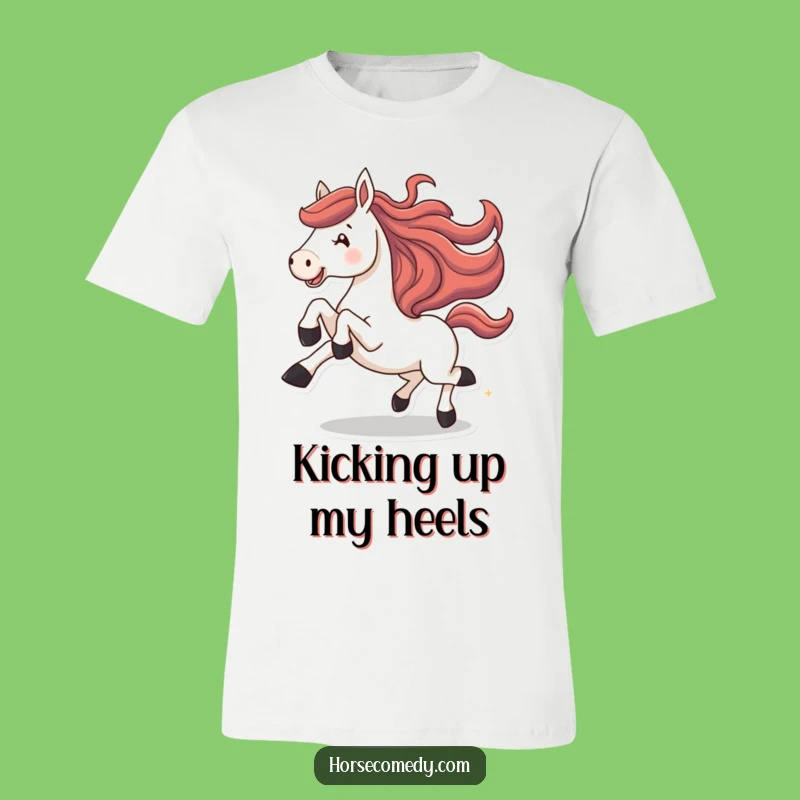 Funny Galloping Horse T-Shirt: Joyful High-Kicking Design, Ideal Funny Horse Gift