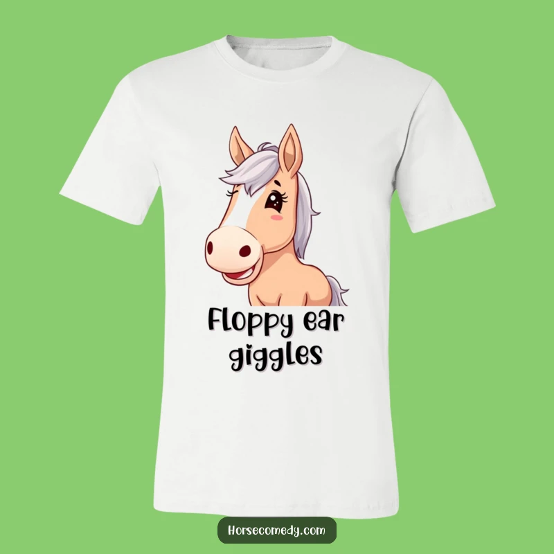 Funny Horse Giggle T-Shirt: Wear Your Joy with Floppy-Eared Humor