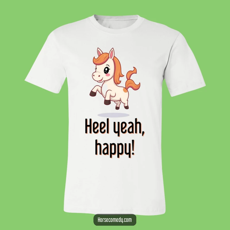 Funny Kawaii Horse T-Shirt: Cheerful Neigh Kick, Great Gift for Horse Lovers