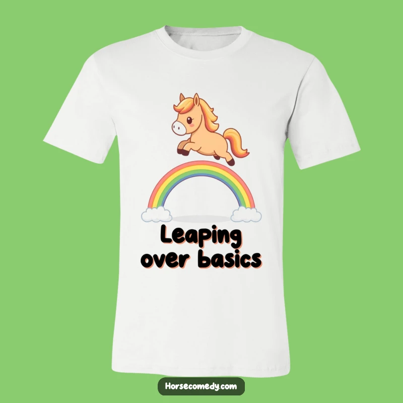 Funny Horse Rainbow Jump T-Shirt: Wear Your Happiness with This Adorable Tee
