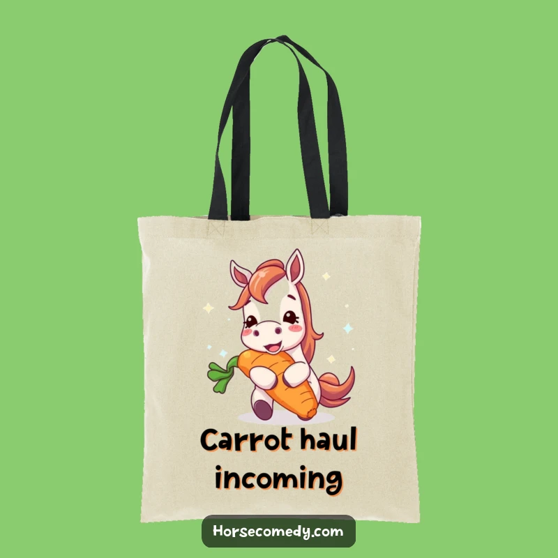 Funny Happy Horse Carrot Tote Bag - Chic & Hilarious Gift for Daily Errands