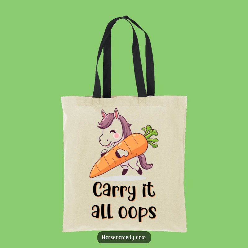 Funny Horse Carrot Drop Tote: Hilarious Bag for Clumsy Carry-All Needs