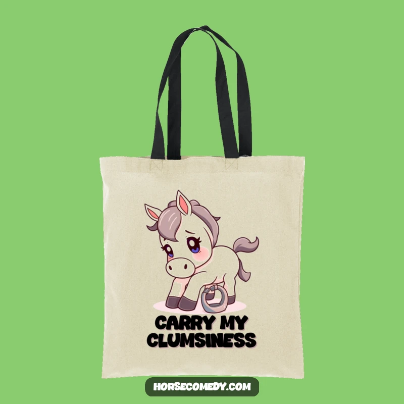 Funny Tripping Horse Horseshoe Tote Bag - Carry Your Chuckles